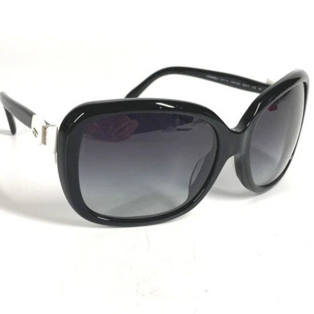 CHANEL 5171-A Ribbon CC Mark logo eyewear glasses sunglasses Plastic Black/White